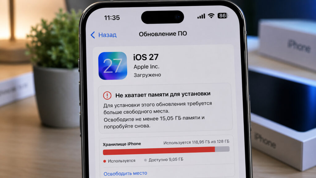 Understanding how much storage is needed for iOS updates.