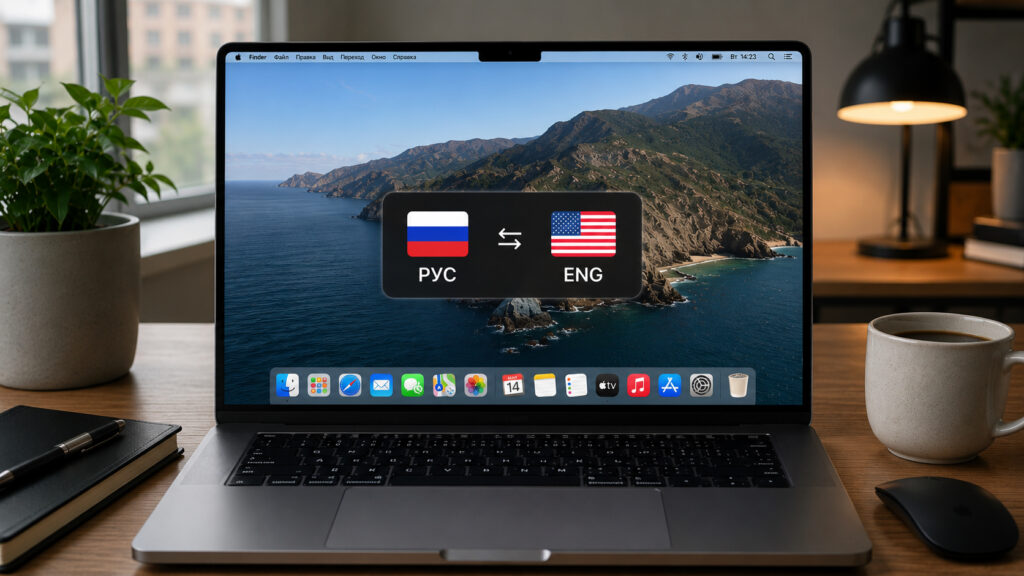 Language switching on Mac often happens with a noticeable delay.