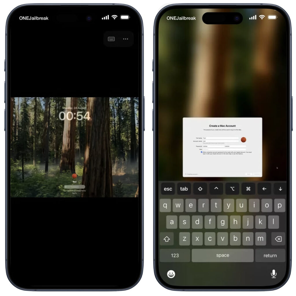 The system even displays a lock screen, just like on a full Mac.