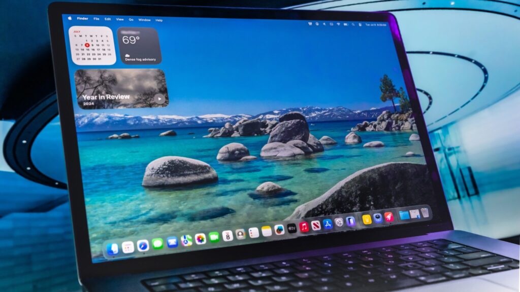 MacBook Air running macOS Tahoe. Photo.