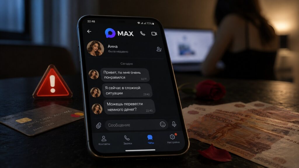 A common romance scam scheme in the MAX messenger