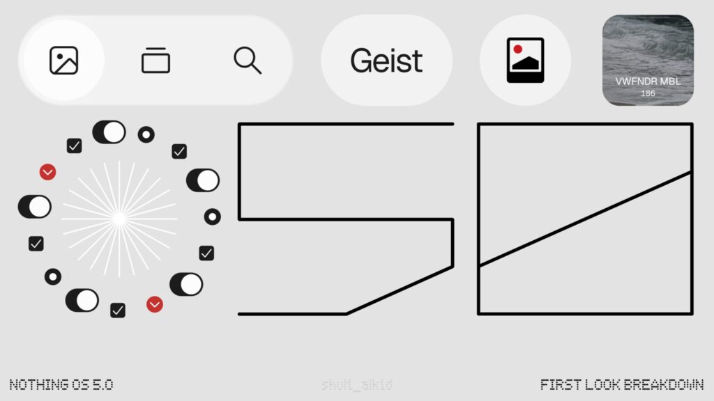 New interface element design in Nothing OS 5.0