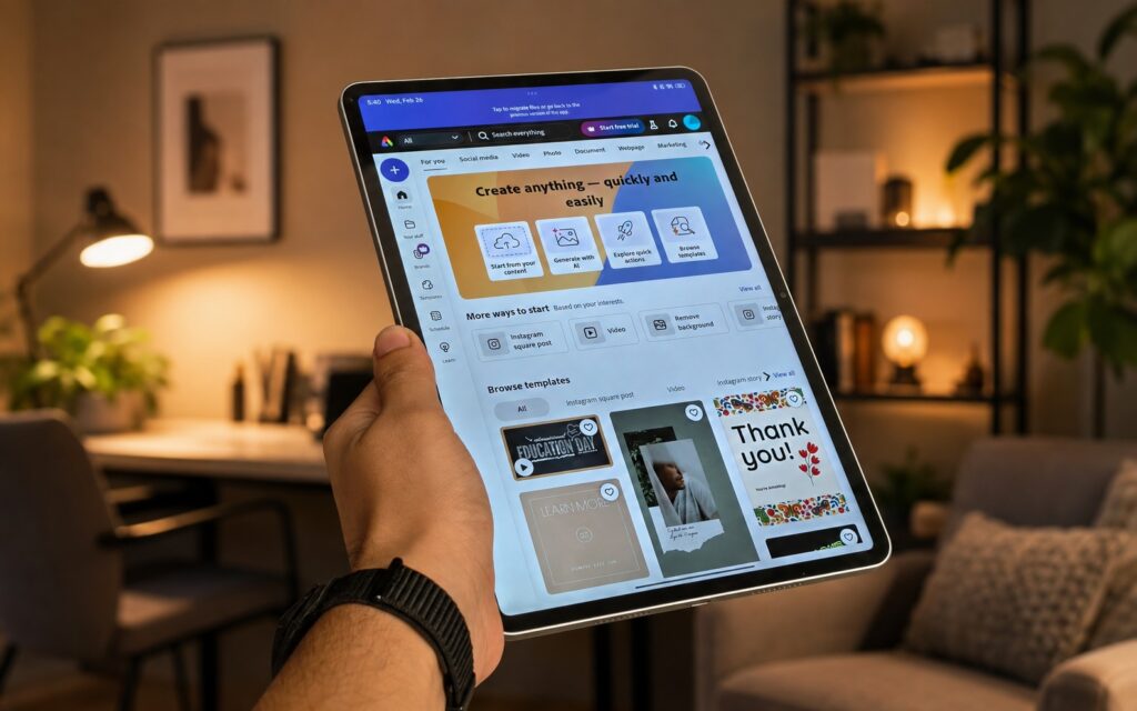 An old tablet used as an e-reader