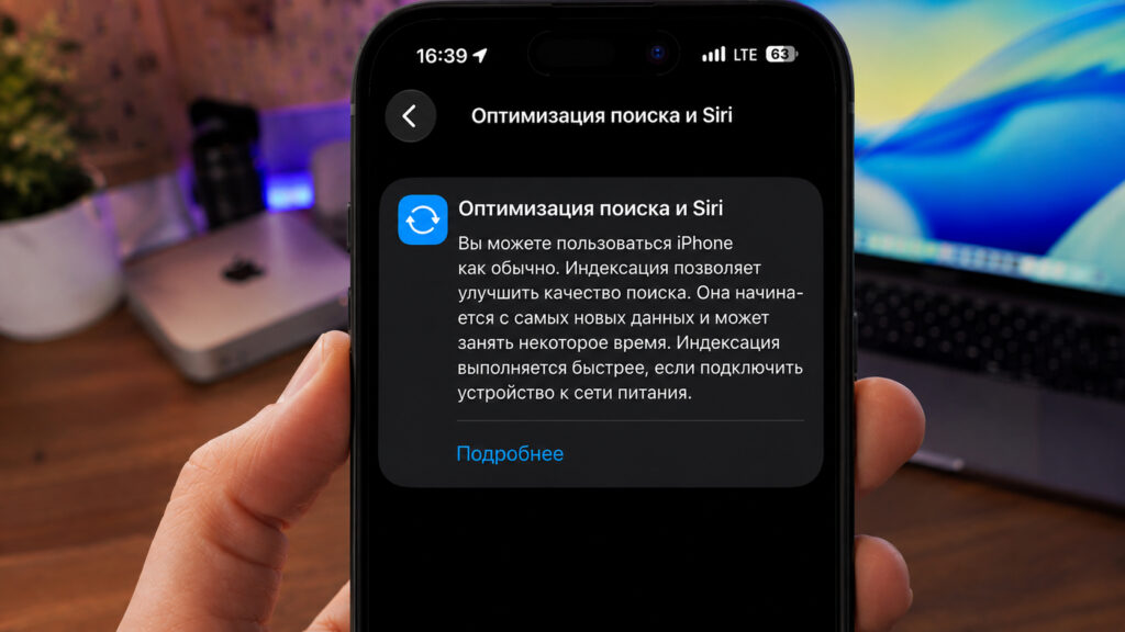 The optimization message you will see after updating to the new OS.