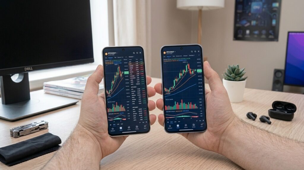 Side-by-side comparison of the POCO X8 Pro Max and POCO F8 Ultra displays
