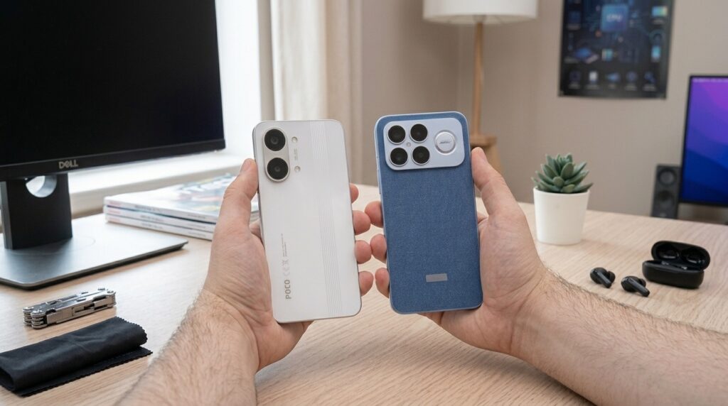 POCO X8 Pro Max and POCO F8 Ultra side by side