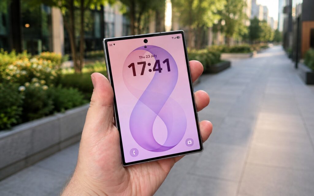Wider smartphone displays compared to modern tall screens