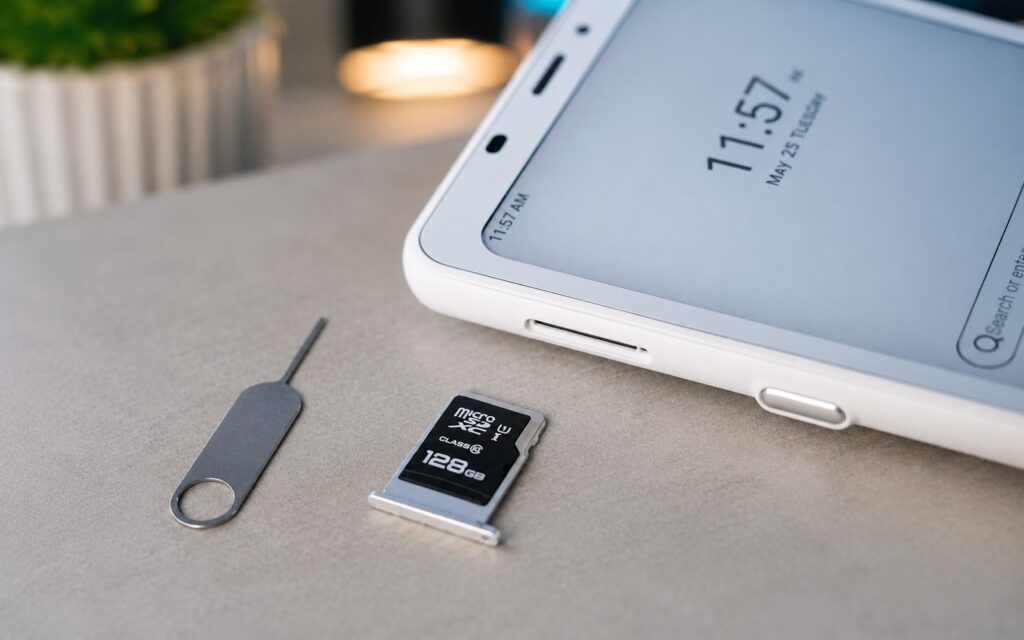 MicroSD card slot in a smartphone