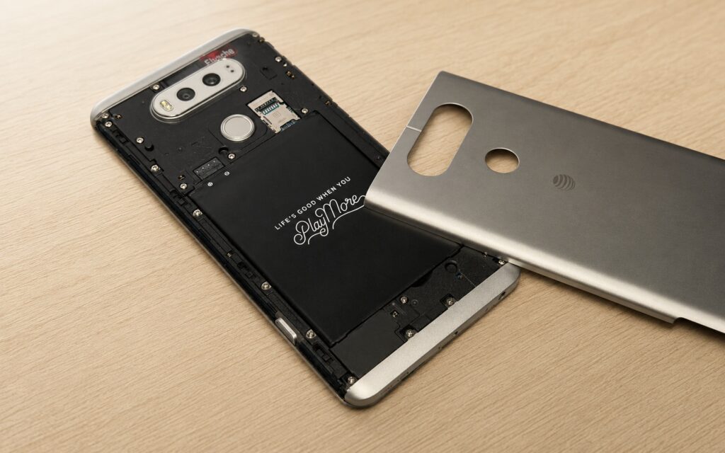 Smartphone with a removable battery
