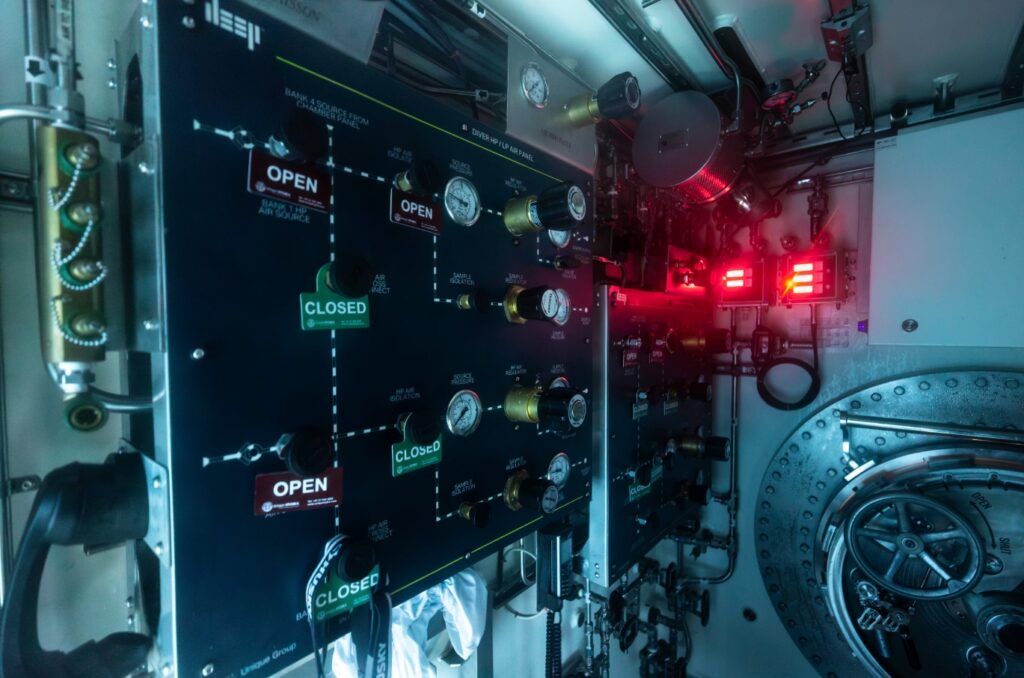 Control console of the underwater laboratory. Image source: deep.com.