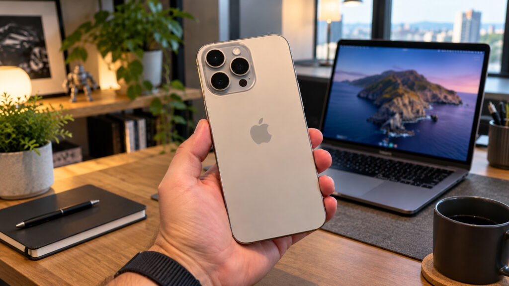 iPhone 16 Pro Max held in hand