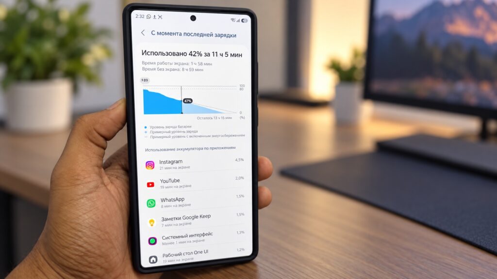 Battery consumption statistics after changing Always On Display