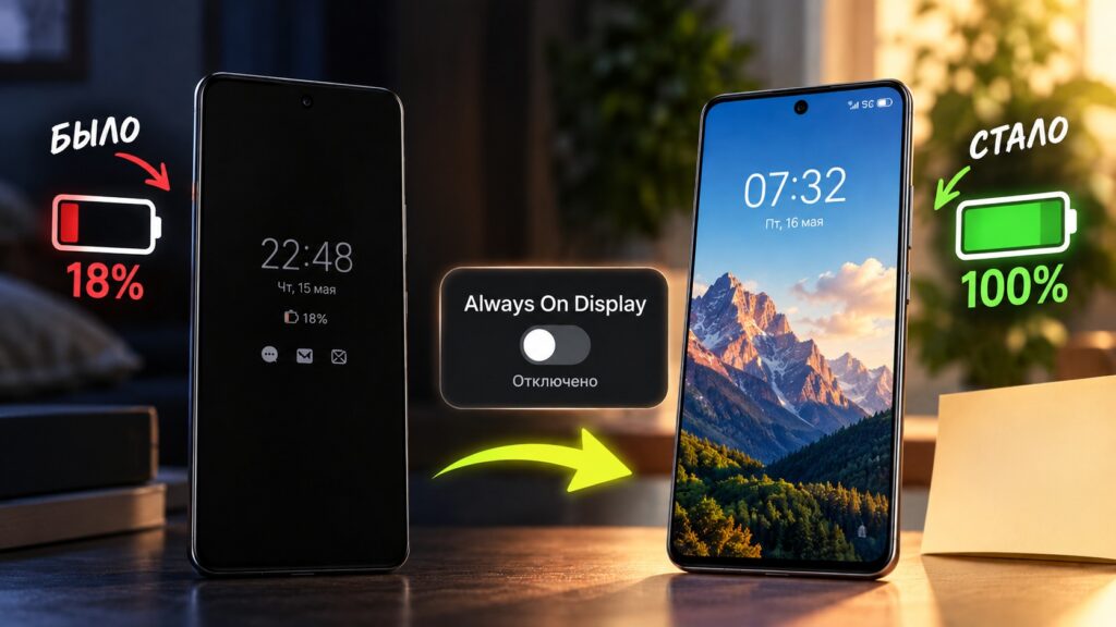 The impact of Always On Display on battery charge