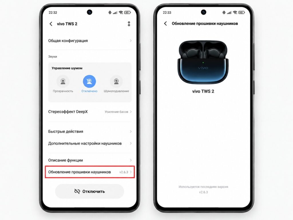 Updating Bluetooth earbuds firmware in the companion app