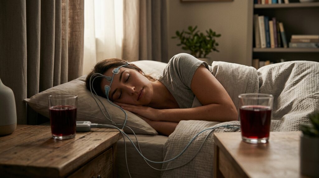 In a small study, tart cherry juice increased sleep duration by an average of 84 minutes. Photo.