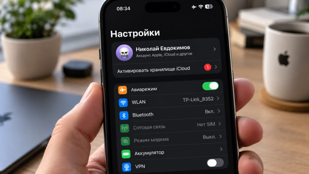iCloud storage activation notification on an iPhone