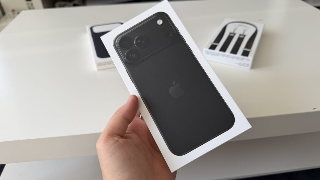 Retail box of a black iPhone 18 Pro