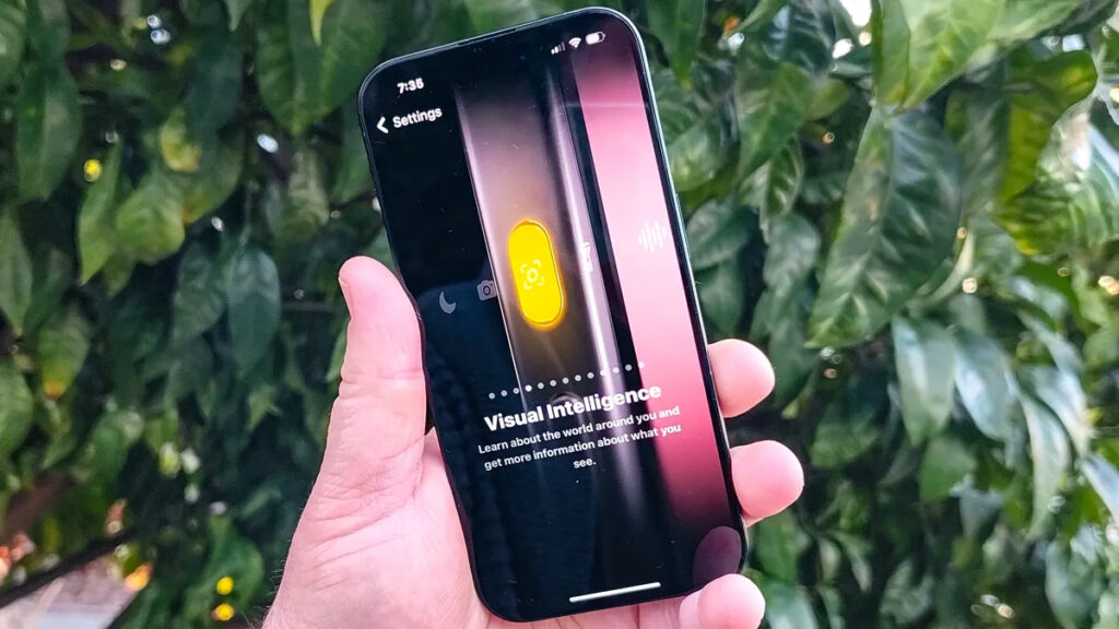 The Action button on an iPhone