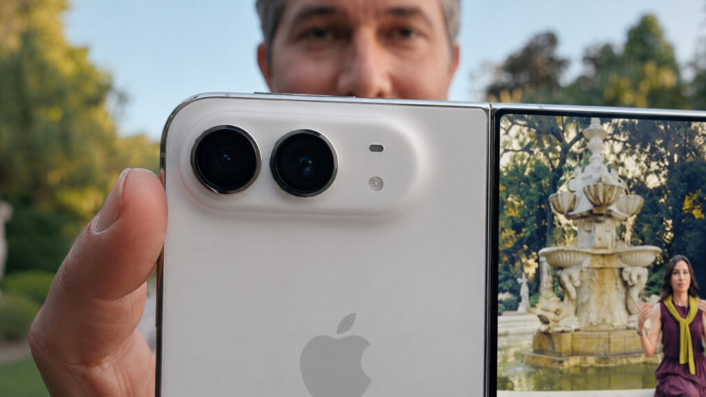 Close-up of the iPhone Duo camera. Photo.