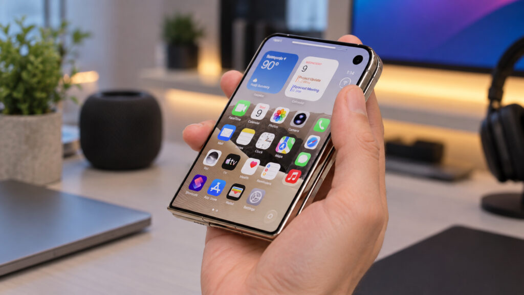 iPhone Duo in its folded state. Photo.