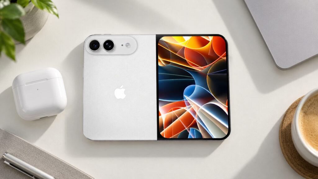 Render of the first foldable iPhone, which may be named Duo.