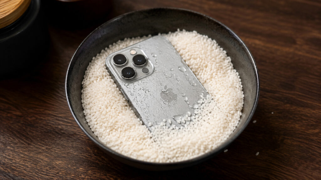Have you ever tried drying a smartphone this way? Photo.