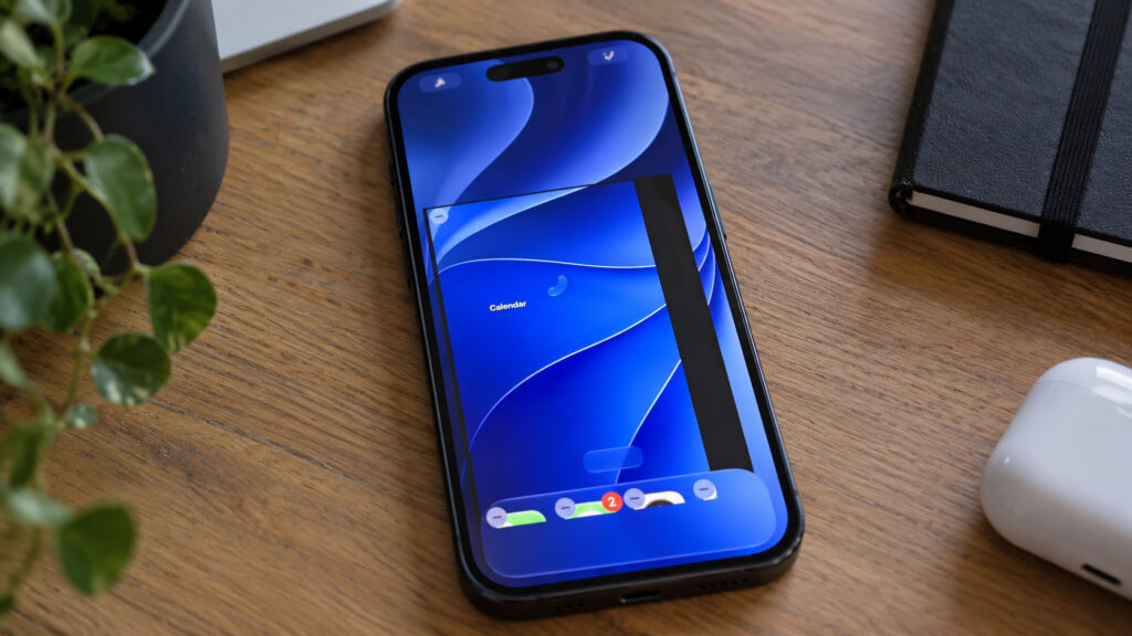 A frozen iPhone screen