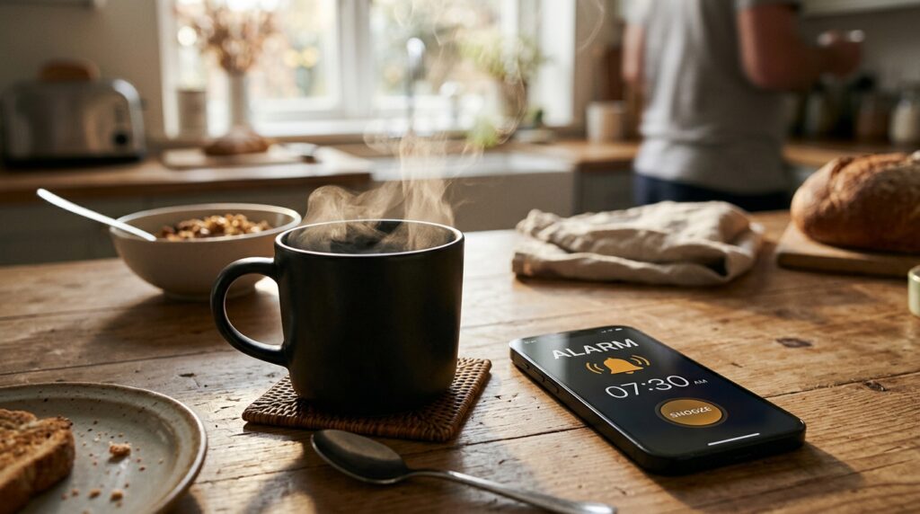 Caffeine blocks fatigue receptors in the brain, but it takes about 30 minutes for the full effect