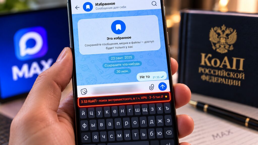 Android keyboard showing a legal-risk warning for a message in MAX