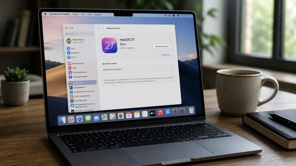 macOS 27 update on a MacBook Air