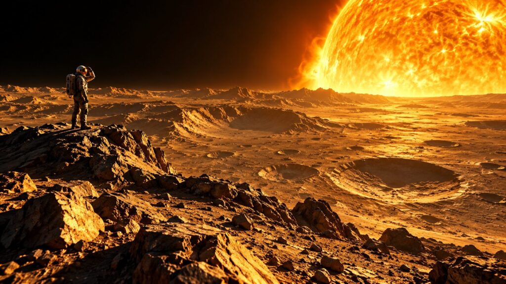 A person on the scorching surface of Mercury