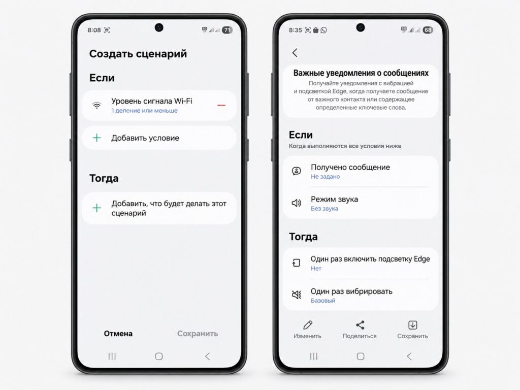 Modes and Routines in Samsung phone settings