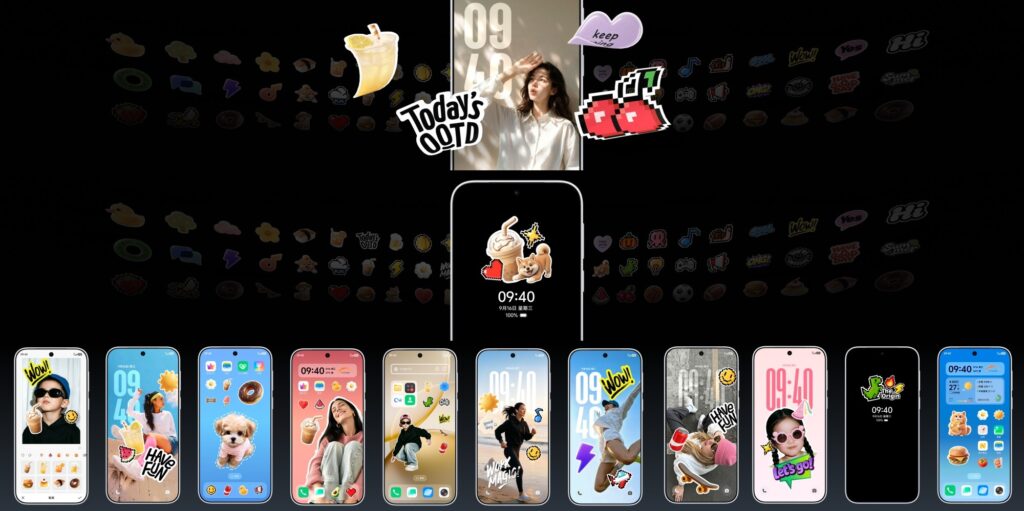 Lock screen stickers in OriginOS 7