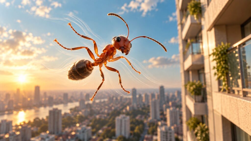 Air resistance strongly slows an insect's small body