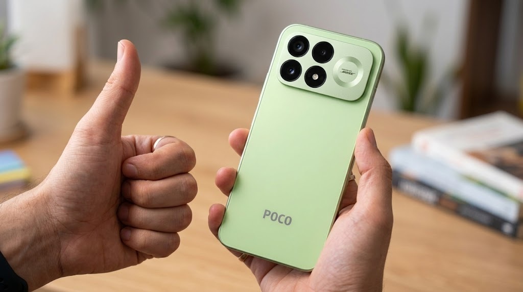 POCO F9 Pro front and rear view