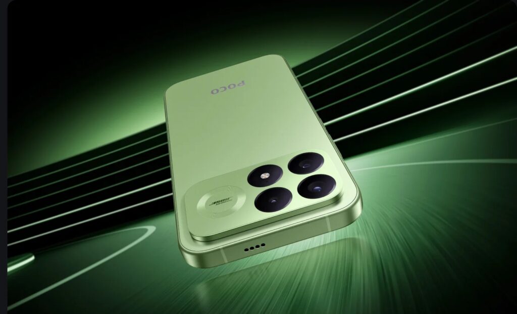 POCO F9 Pro in green.