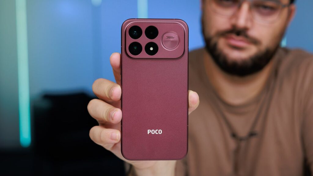POCO F9 Ultra in cherry red.