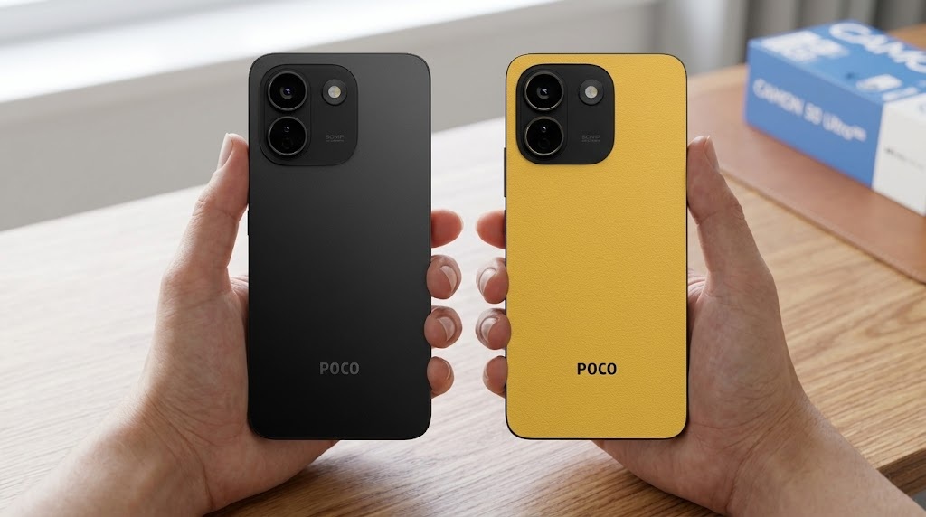 POCO X8 Power in black and yellow color options