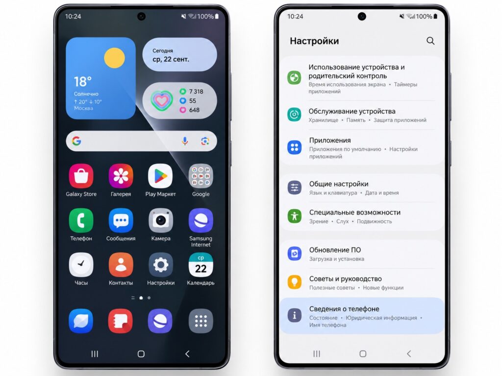 The One UI interface on a Samsung smartphone