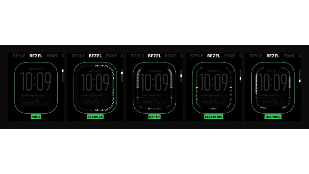 Bezel selection on Apple Watch Ultra