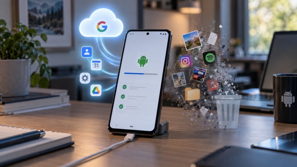 Which data is lost and which is kept during a factory reset