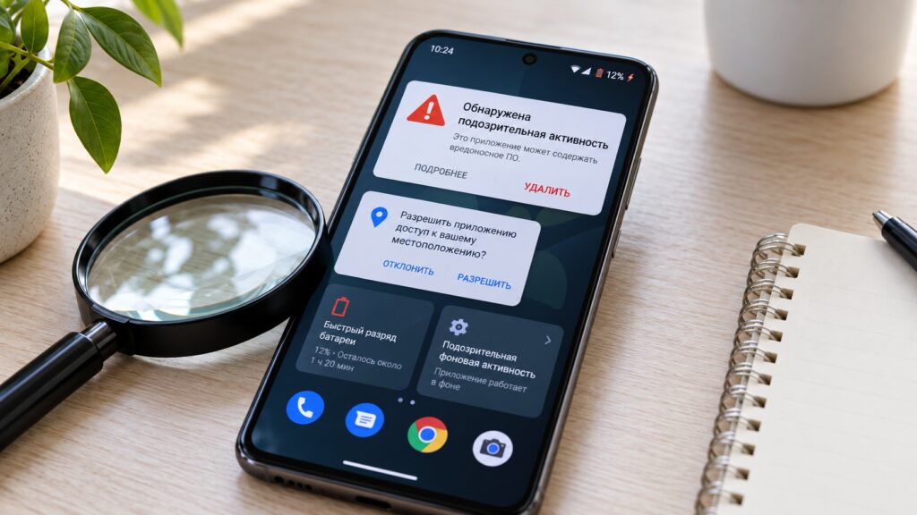 Signs of malware on an Android smartphone