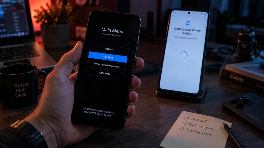Xiaomi Recovery menu used for restoring the phone