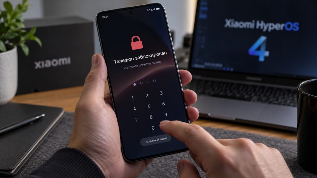 Xiaomi phone showing a locked screen after the HyperOS 4 beta failure