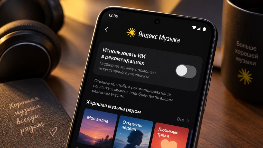 Toggle for reducing AI-generated tracks in Yandex Music on Android