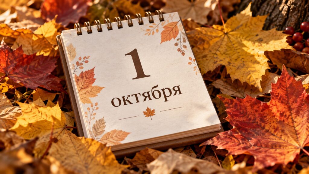 A calendar lying on autumn leaves