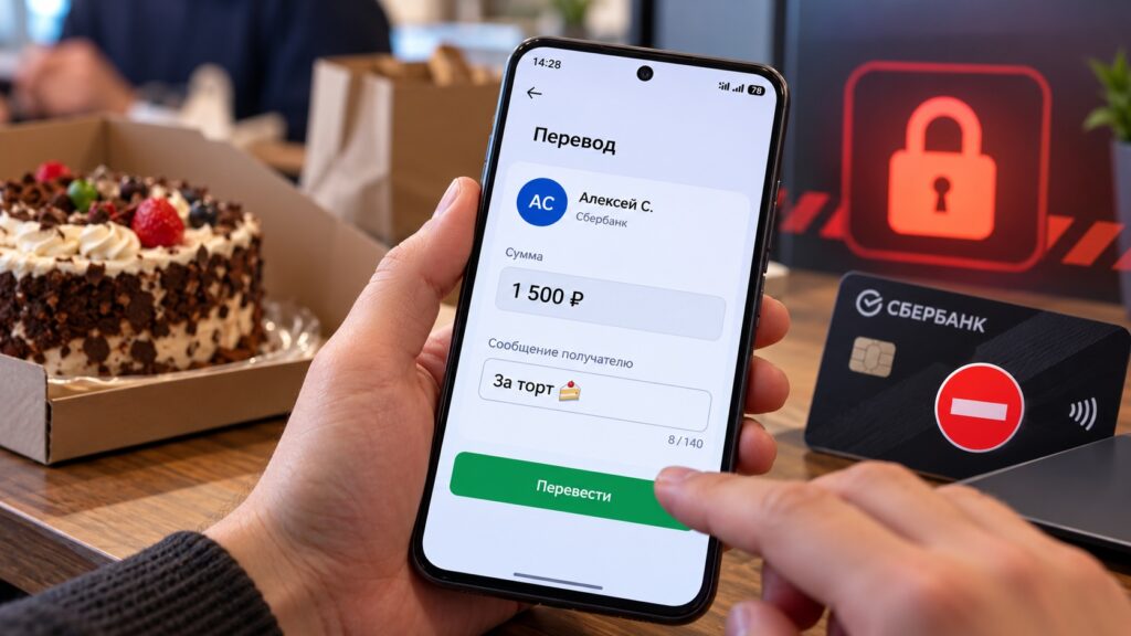 A person transferring money for a cake
