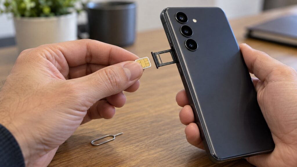Reseating a smartphone SIM card