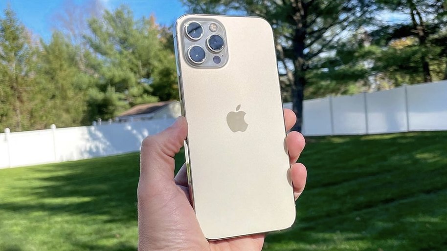 iPhone 12 Pro Max in hand