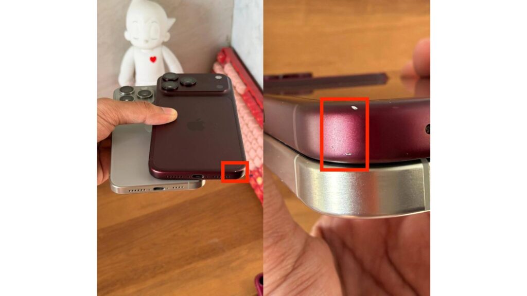 Scuffs on the iPhone 18 Pro body